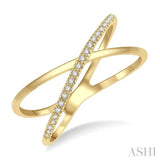 1/10 ctw Wide Split Round Cut Diamond Twist Ring in 10K Yellow Gold