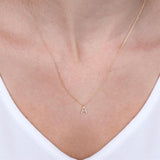 1/20 Ctw Initial 'Q' Round Cut Diamond Pendant With Chain in 14K Yellow Gold