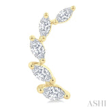 1/2 Ctw Graduated Marquise Cut Diamond Fashion Ear Climbers in 14K Yellow Gold