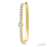 3/8 Ctw Pear and Round Cut Diamond Rectangular Fashion Hoop Earrings in 14K Yellow Gold