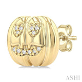 1/10 Ctw Petite Pumpkin Single Cut Diamond Fashion Earrings in 10K Yellow Gold