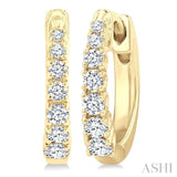 1/4 Ctw Graduated Round Cut Diamond Fashion Huggies in 14K Yellow Gold