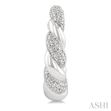 1/10 Ctw Round Cut Diamond Rope Earrings in Sterling Silver