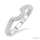 1/10 Ctw Round Cut Diamond Wedding Band in 14K White Gold