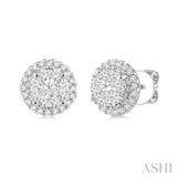 1/2 Ctw Lovebright Round Cut Diamond Earrings in 14K White Gold