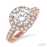 1/2 Ctw Diamond Semi-Mount Engagement Ring in 14K Rose Gold