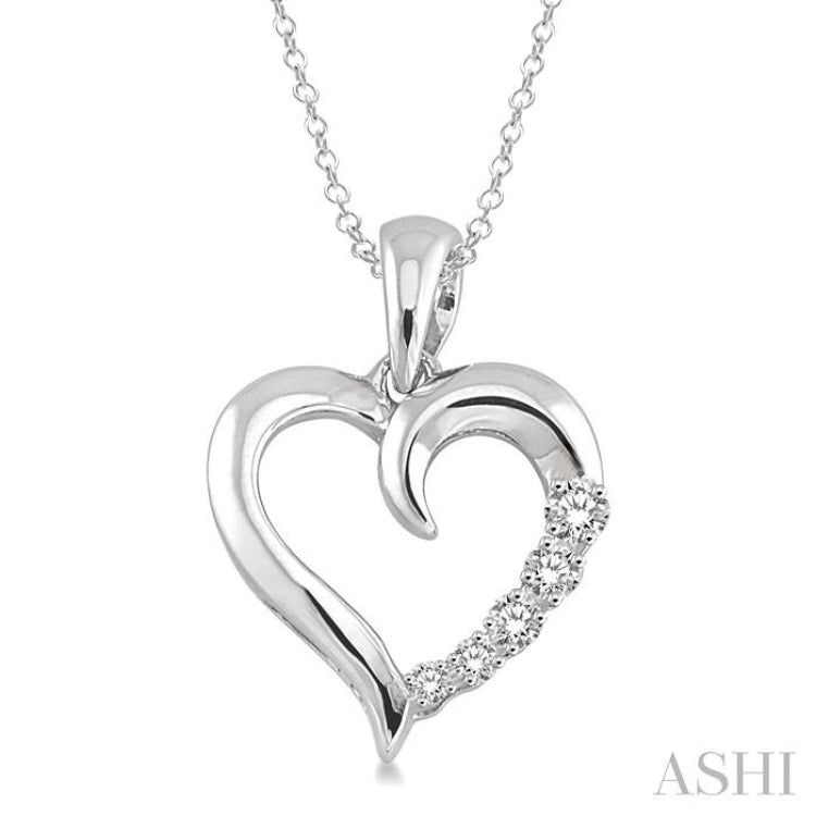 Silver Journey Heart Shape Diamond Pendant