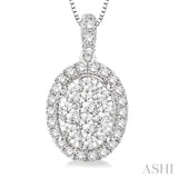 Oval Shape Lovebright Diamond Pendant