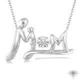 Mom & Child Silver Emotion Diamond Pendant