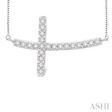 Sideway Cross Diamond Pendant