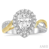 Pear Shape Semi-Mount Diamond Engagement Ring