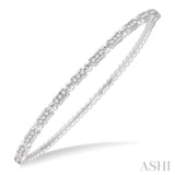 1/2 Ctw Box Link Round Cut Stackable Diamond Bangle in 14K White Gold