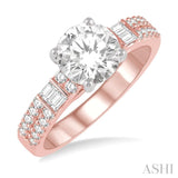 1/2 Ctw Semi-Mount Diamond Engagement Ring in 14K Rose and White Gold