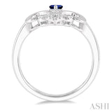 Gemstone & Diamond Fleur De Lis Ring