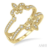 Diamond Fleur De Lis Insert Ring