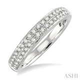 1/3 ctw Parallel Twin Row Round Cut Diamond Stack Band in 14K White Gold
