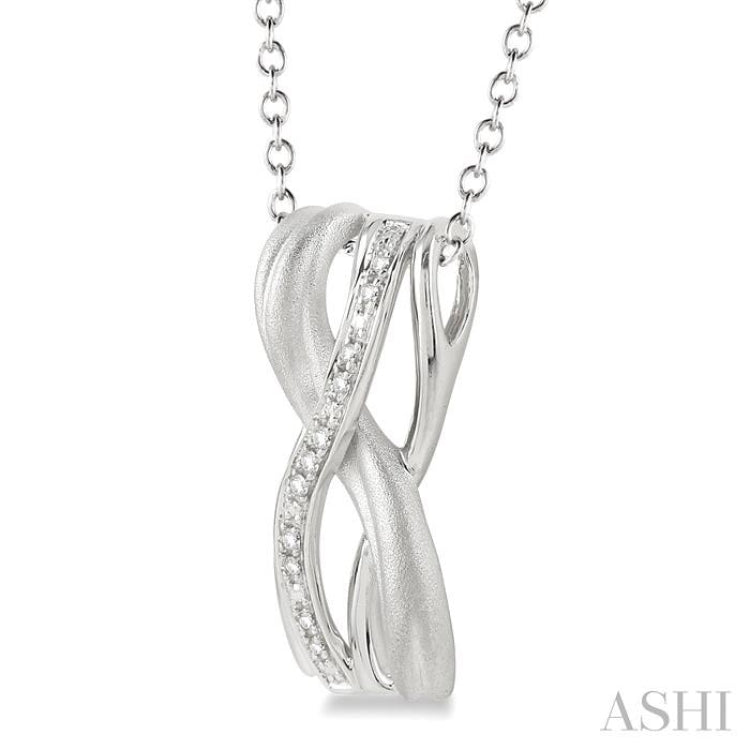 Silver Swirl Diamond Fashion Pendant