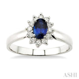 Oval Shape Gemstone & Diamond Ring