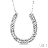 Silver Horse Shoe Diamond Pendant