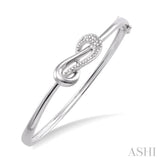 Silver Infinity Shape Diamond Bangle