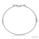 Silver Infinity Shape Diamond Bangle