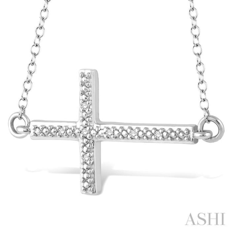 Silver Cross Diamond Pendant
