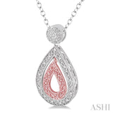 Pear Shape Silver Diamond Pendant