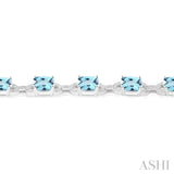 Silver Gemstone & Diamond Bracelet