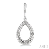 Pear Shape Silver Diamond Earrings