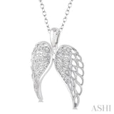 Silver Angel Wings Diamond Fashion Pendant