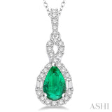 Pear Shape Gemstone & Diamond Pendant