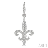 Diamond Fleur De Lis Earrings