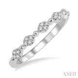 1/10 ctw Marquise Mount and Ball Link Round Cut Diamond Stack Band in 14K White Gold