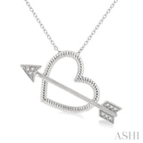 1/20 ctw Heart and Arrow Round Cut Diamond Pendant With Chain in Silver
