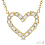 Heart Shape Baguette Diamond Necklace