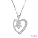 Heart Shape Fleur De Lis Diamond Pendant