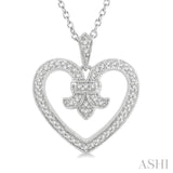 Heart Shape Fleur De Lis Diamond Pendant