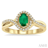 Oval Shape Gemstone & Diamond Ring