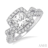 5/8 Ctw Diamond Semi-Mount Engagement Ring in 14K White Gold