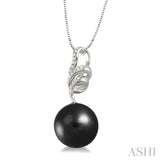 Black Pearl & Diamond Pendant