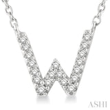 W' Initial Diamond Pendant