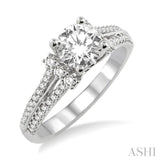 1/3 Ctw Diamond Semi-Mount Engagement Ring in Platinum