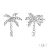 Palm Tree Petite Diamond Fashion Earrings