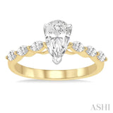 Pear Shape Semi-Mount Diamond Engagement Ring
