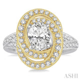 Oval Shape Semi-Mount Diamond Engagement Ring