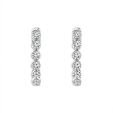 Diamond Oval Shaped Silhouette Hoops Rounds 1 ct