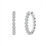 Diamond Oval Shaped Silhouette Hoops Rounds 2 ct