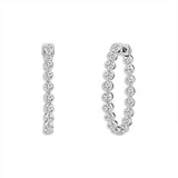 Diamond Inside Out Oval Shaped Silhouette Hoops Rounds 3 1/2 ct
