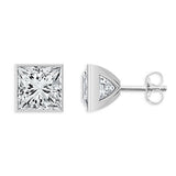 Fancy Cut Martini Stud Earrings 1 1/2 ct